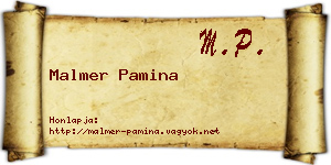 Malmer Pamina névjegykártya